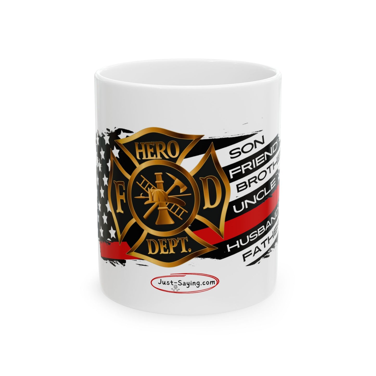 Male Fire Hero Ceramic Mug, (11oz, 15oz)