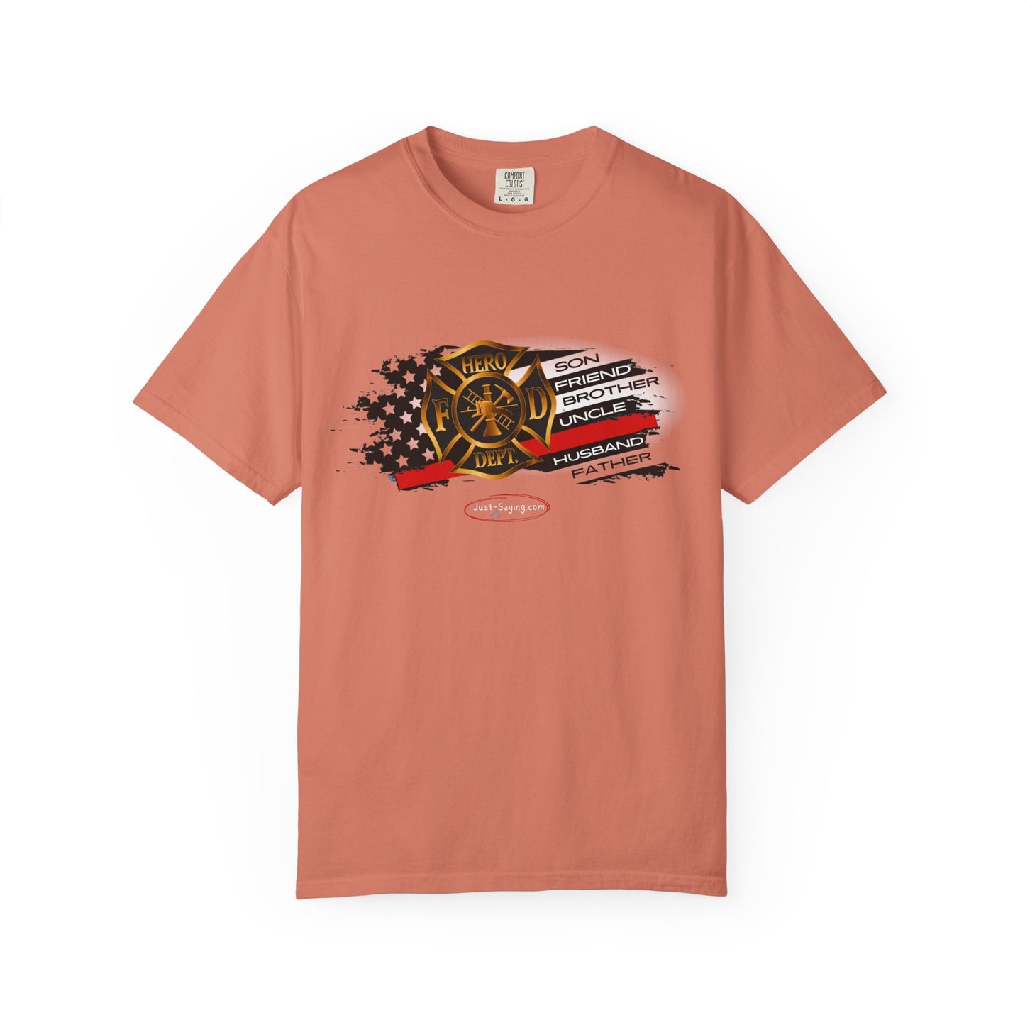 Male Fire Hero Garment-Dyed T-shirt