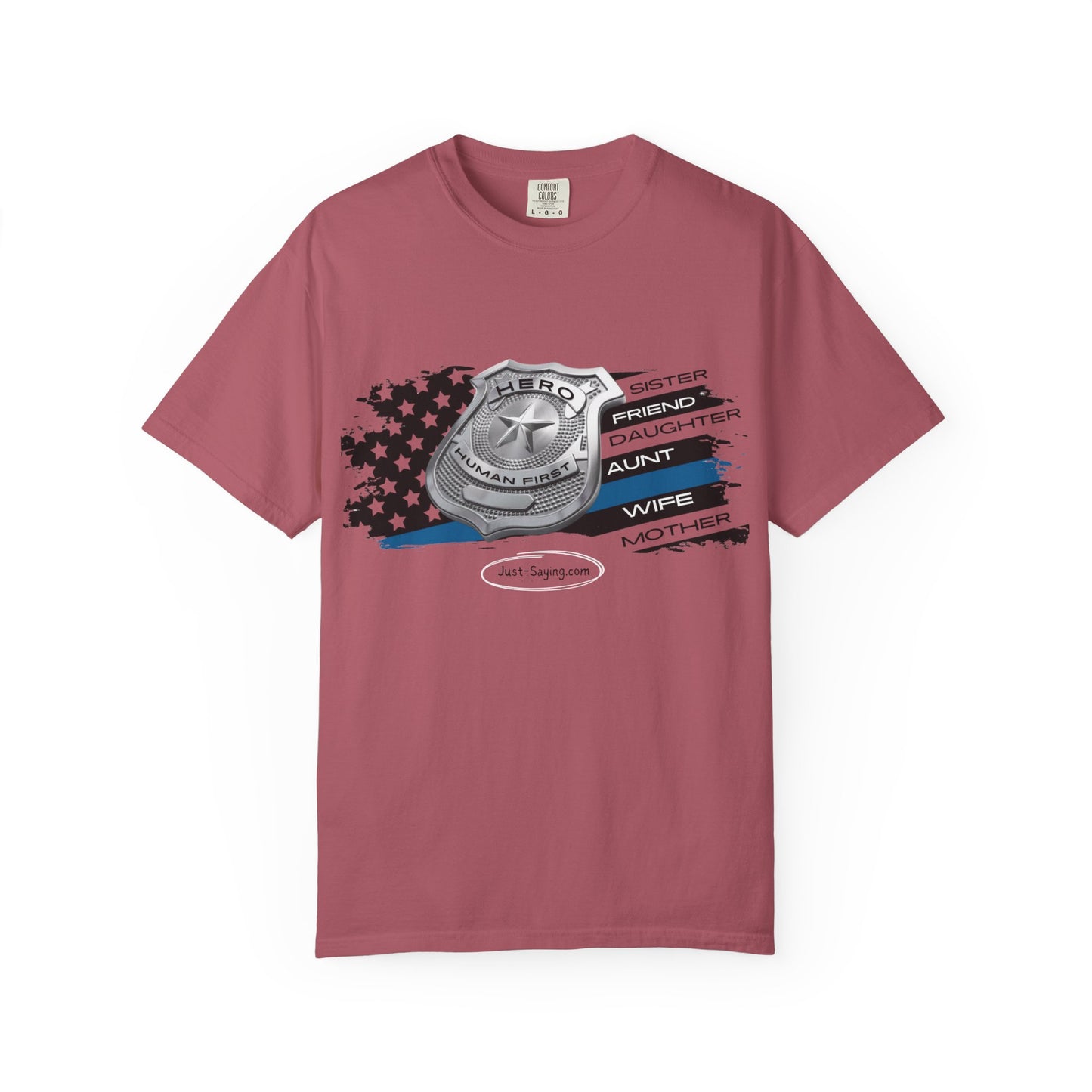 Femle Police Hero Garment-Dyed T-shirt