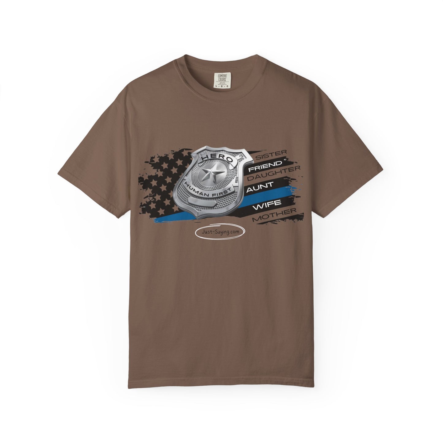 Femle Police Hero Garment-Dyed T-shirt
