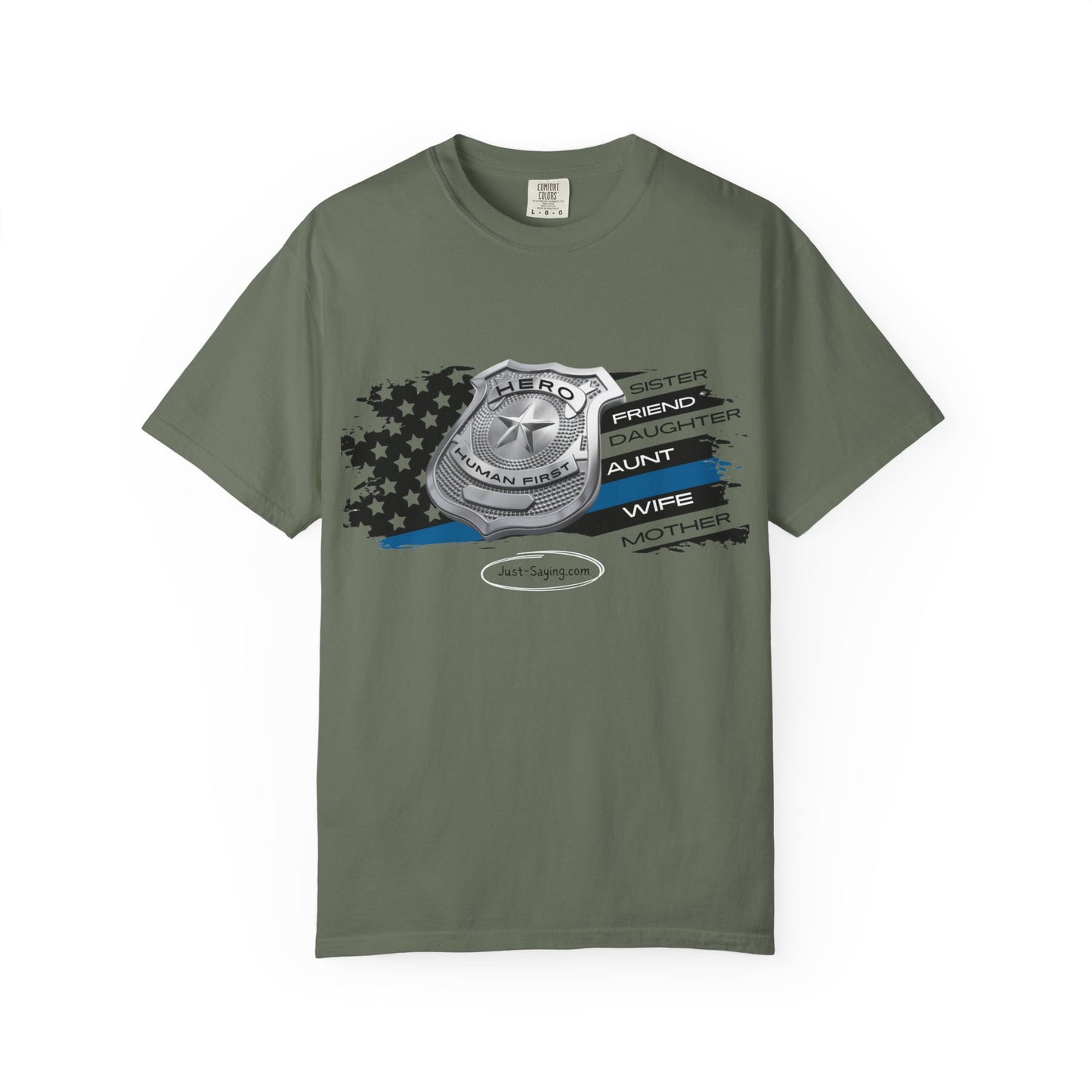 Femle Police Hero Garment-Dyed T-shirt