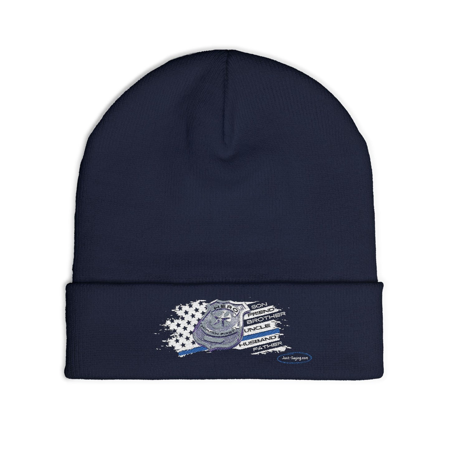 Male Police Knit Beanie (Embroidery)