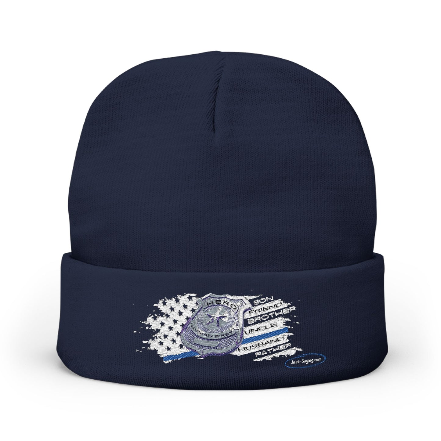 Male Police Knit Beanie (Embroidery)
