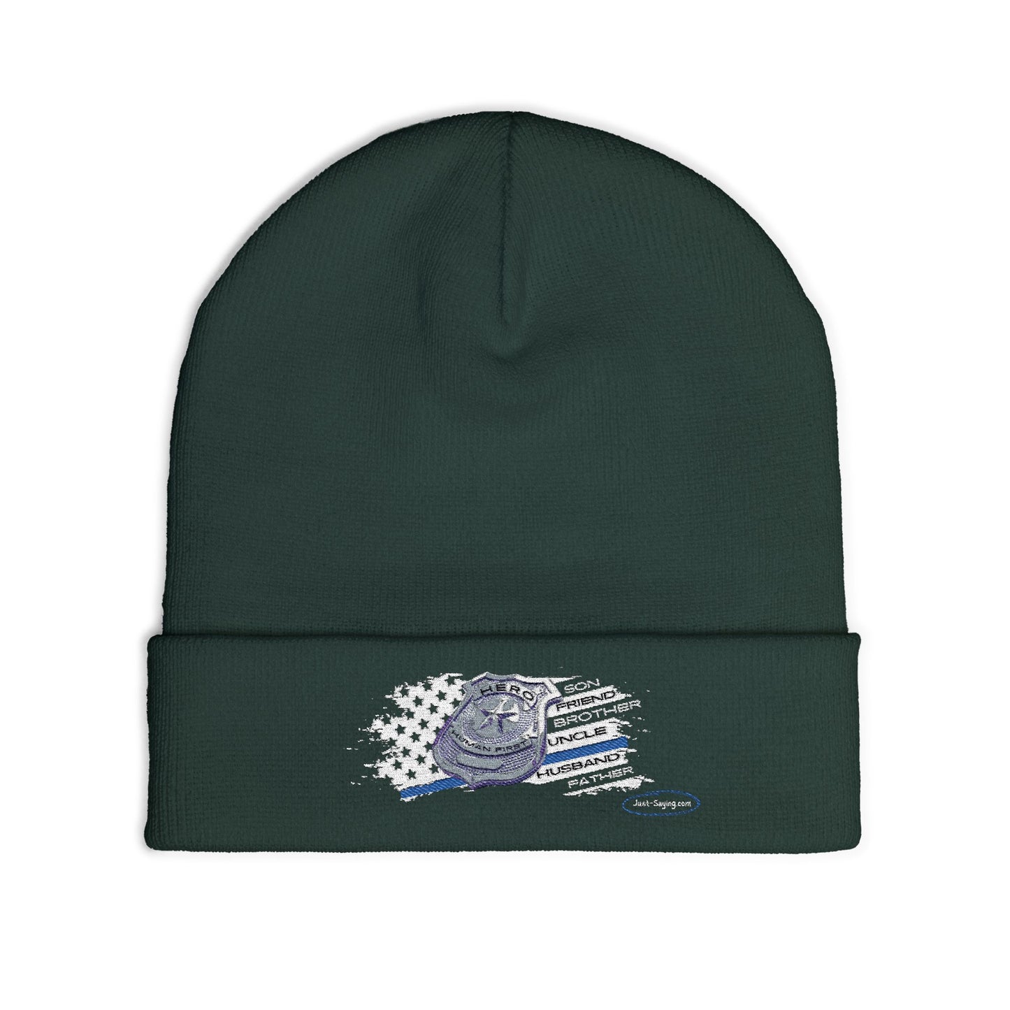 Male Police Knit Beanie (Embroidery)