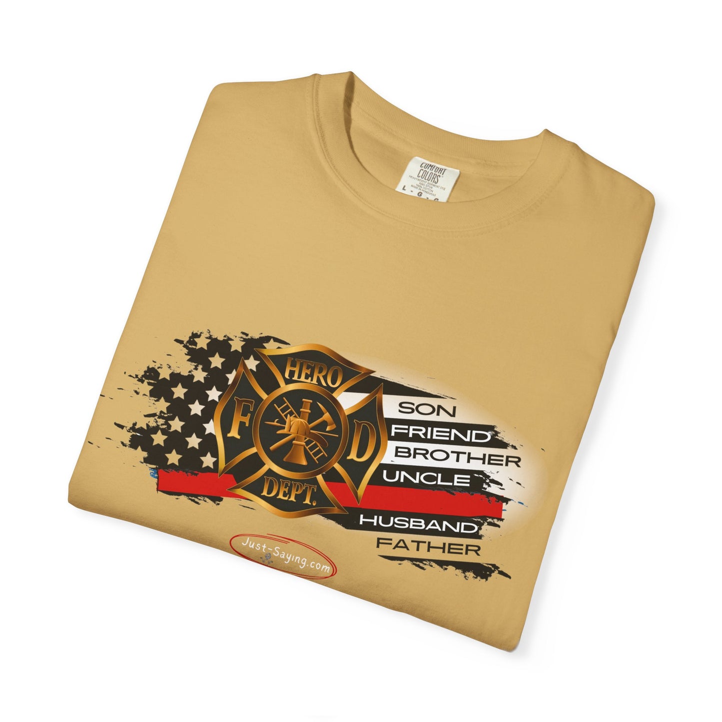 Male Fire Hero Garment-Dyed T-shirt